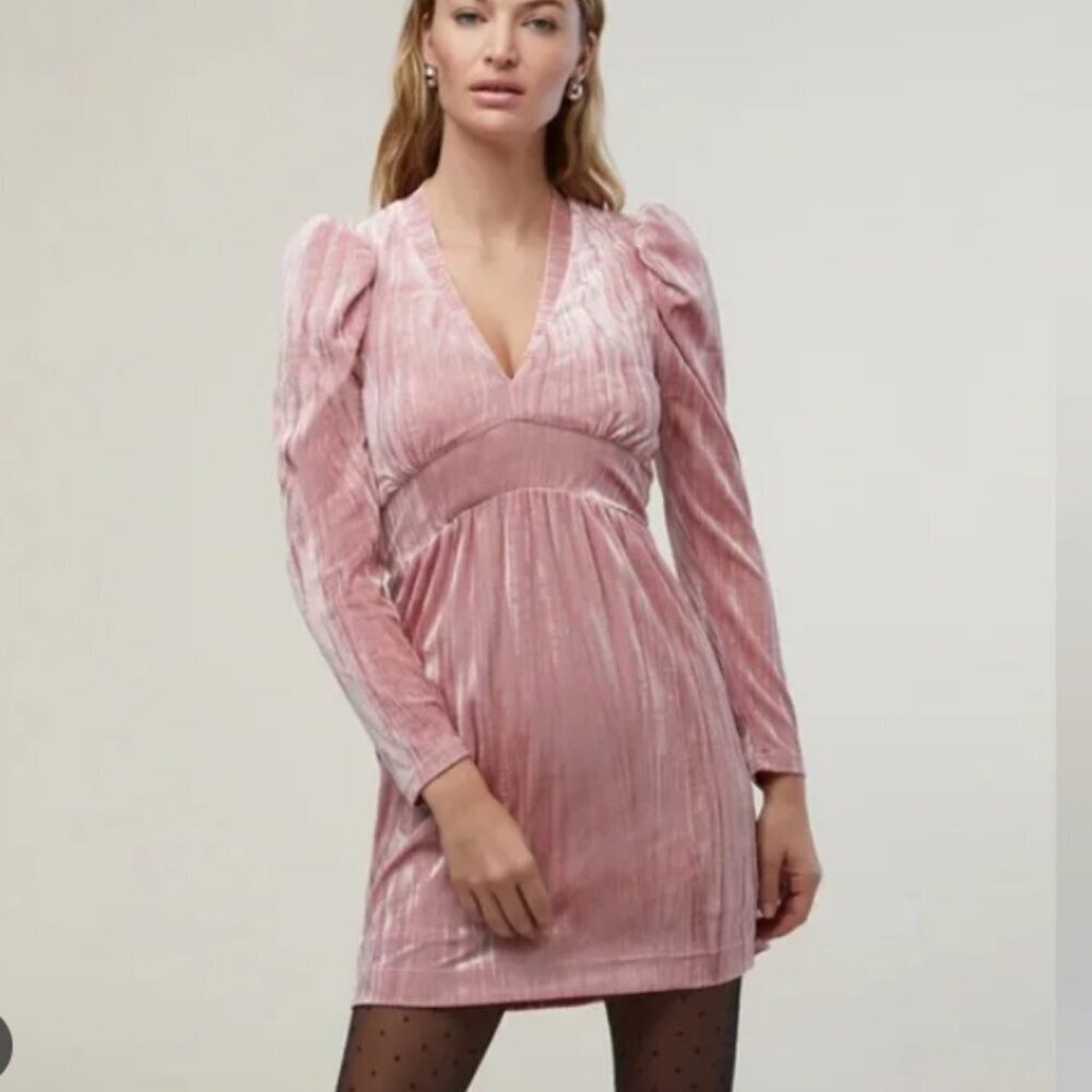 NWT Rachel Parcell crushed velvet long sleeve mini dress size 2